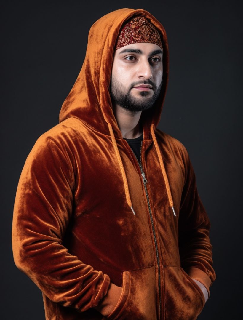 Orange hot sale velvet hoodie